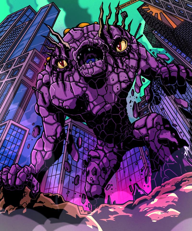 purple monster illustration